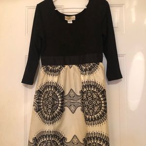 Black and beige dress